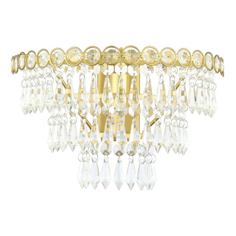 Laura Ashley Enid Wall Light Faceted Glass and Matt Antique Brass • LA3756714-Q