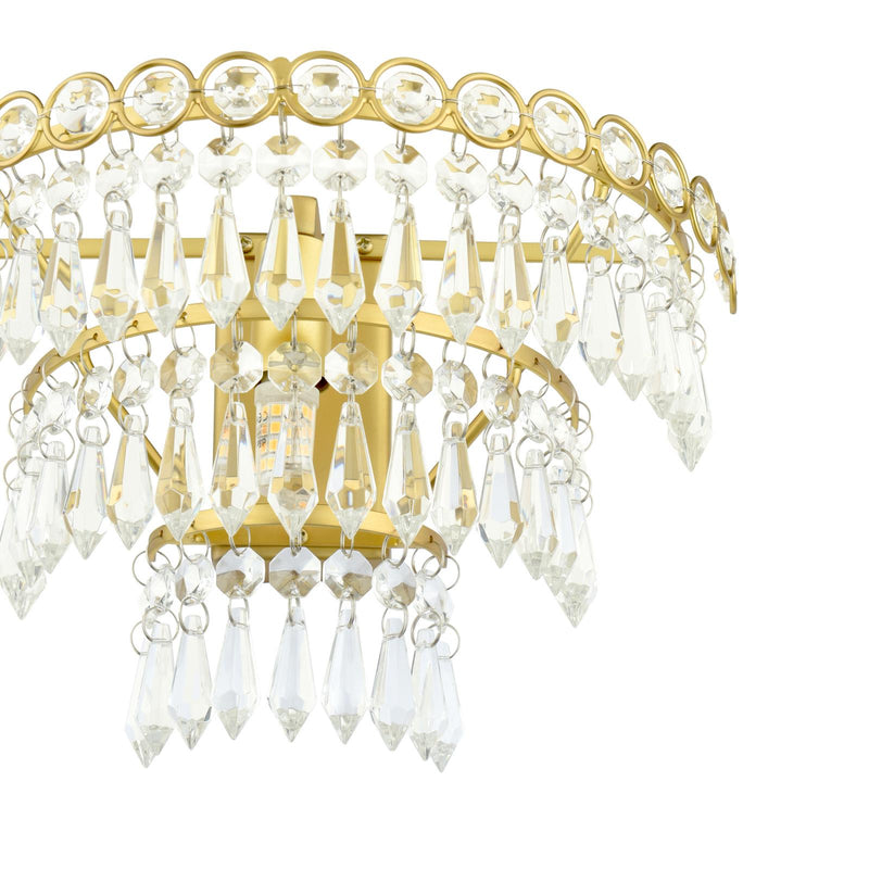 Laura Ashley Enid Wall Light Faceted Glass and Matt Antique Brass • LA3756714-Q