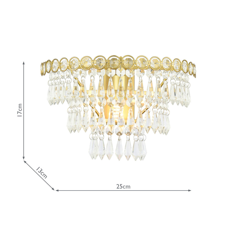 Laura Ashley Enid Wall Light Faceted Glass and Matt Antique Brass • LA3756714-Q