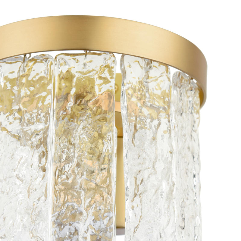 Laura Ashley Durnsford Wall Light Matt Antique Brass and Textured Glass • LA3756715-Q
