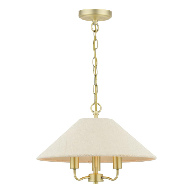 Laura Ashley Harland 3 Light Pendant Matt Antique Brass With Shade • LA3756724-Q