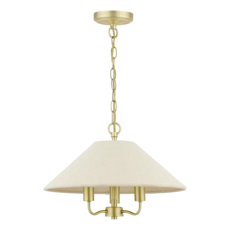 Laura Ashley Harland 3 Light Pendant Matt Antique Brass With Shade • LA3756724-Q