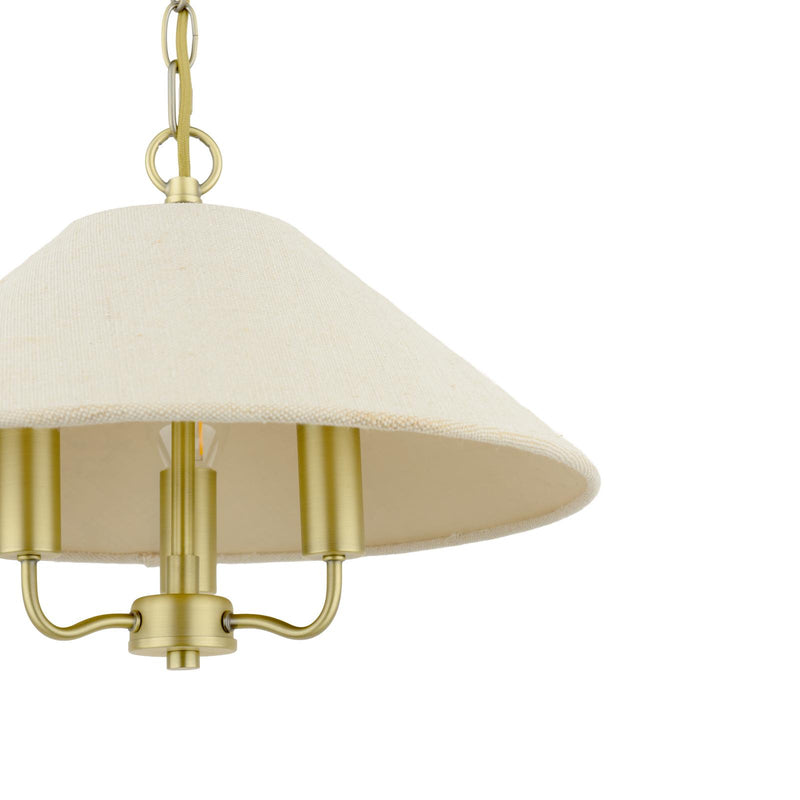 Laura Ashley Harland 3 Light Pendant Matt Antique Brass With Shade • LA3756724-Q