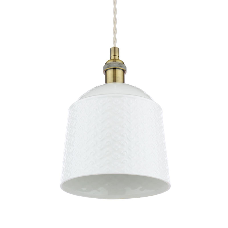 Laura Ashley Porcelain Pendant Cream and Antique Brass • LA3756729-Q