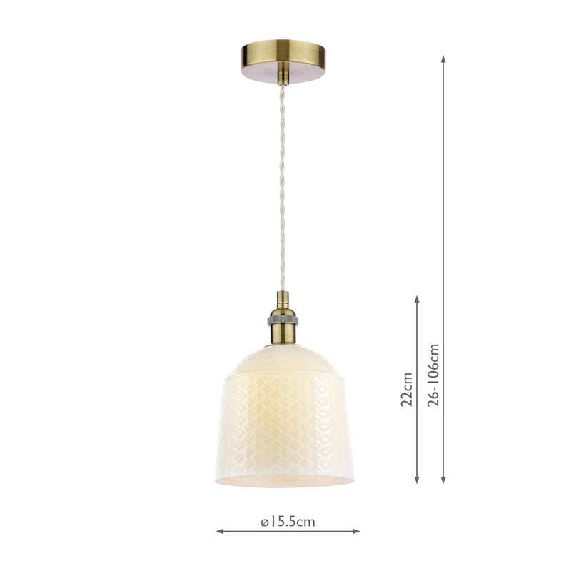 Laura Ashley Porcelain Pendant Cream and Antique Brass • LA3756729-Q
