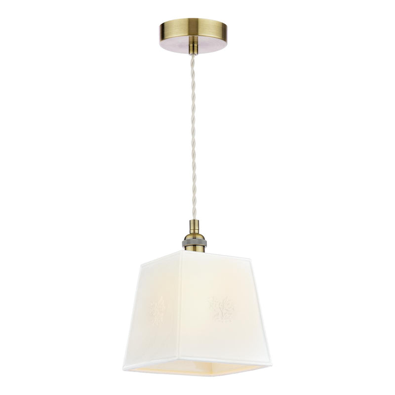 Laura Ashley Porcelain Pendant Cream and Antique Brass • LA3756731-Q
