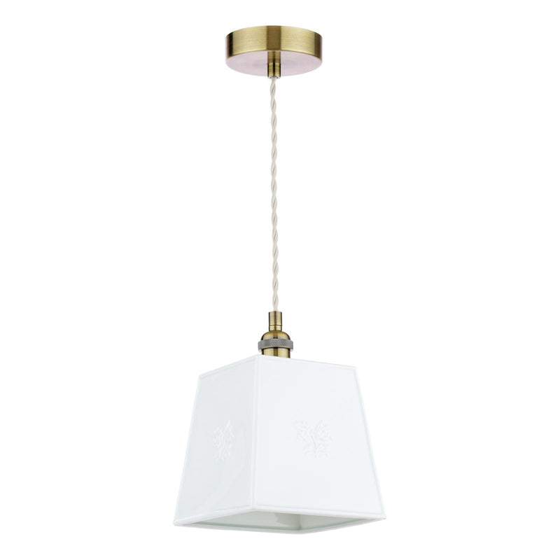 Laura Ashley Porcelain Pendant Cream and Antique Brass • LA3756731-Q