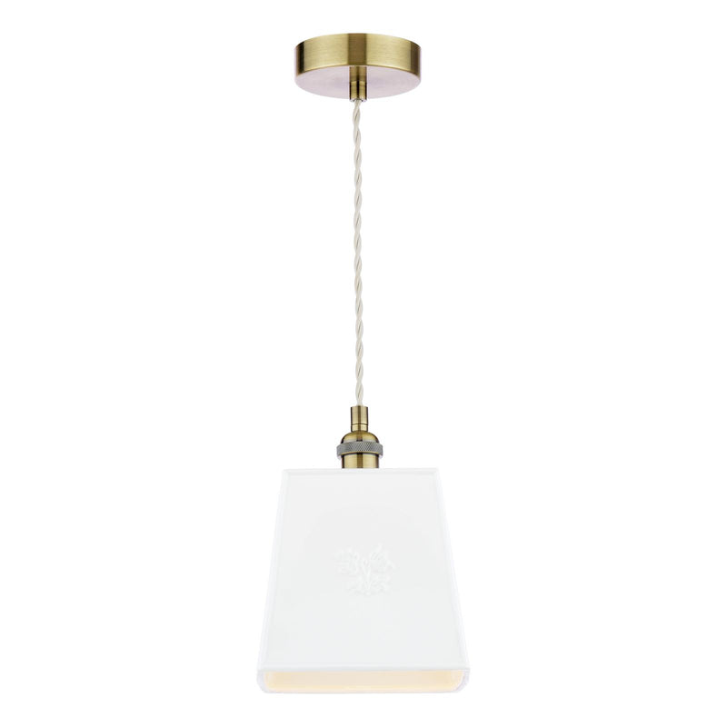 Laura Ashley Porcelain Pendant Cream and Antique Brass • LA3756731-Q