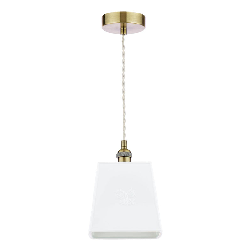 Laura Ashley Porcelain Pendant Cream and Antique Brass • LA3756731-Q