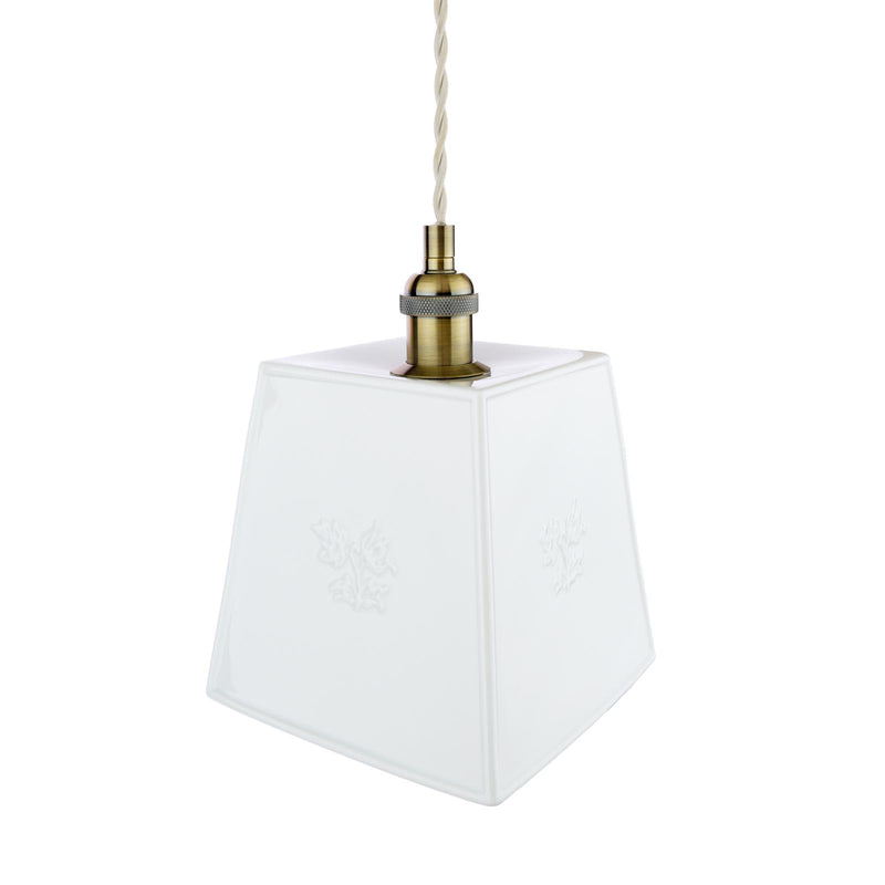 Laura Ashley Porcelain Pendant Cream and Antique Brass • LA3756731-Q