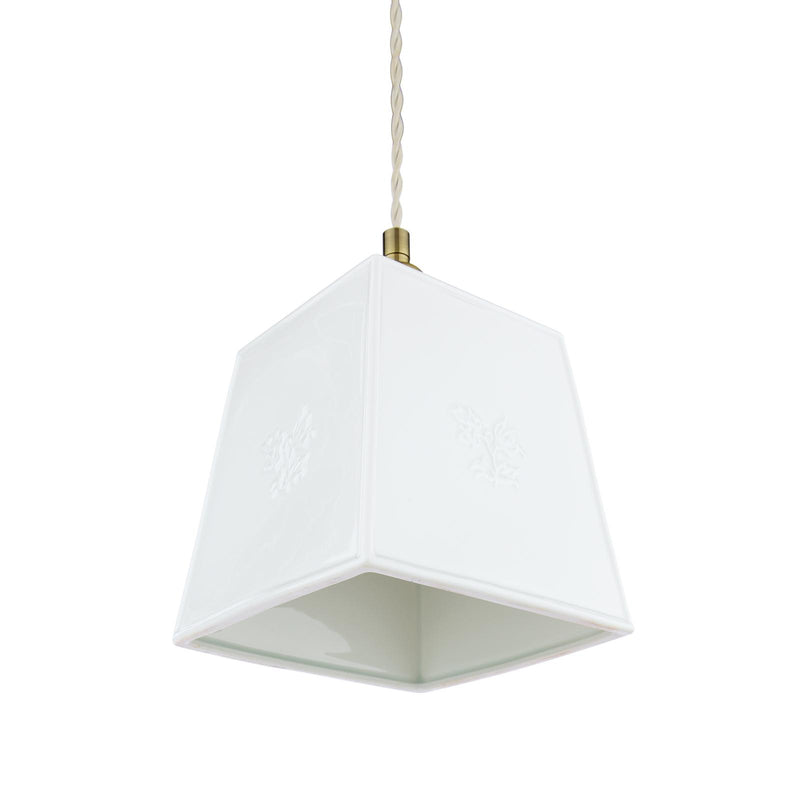 Laura Ashley Porcelain Pendant Cream and Antique Brass • LA3756731-Q