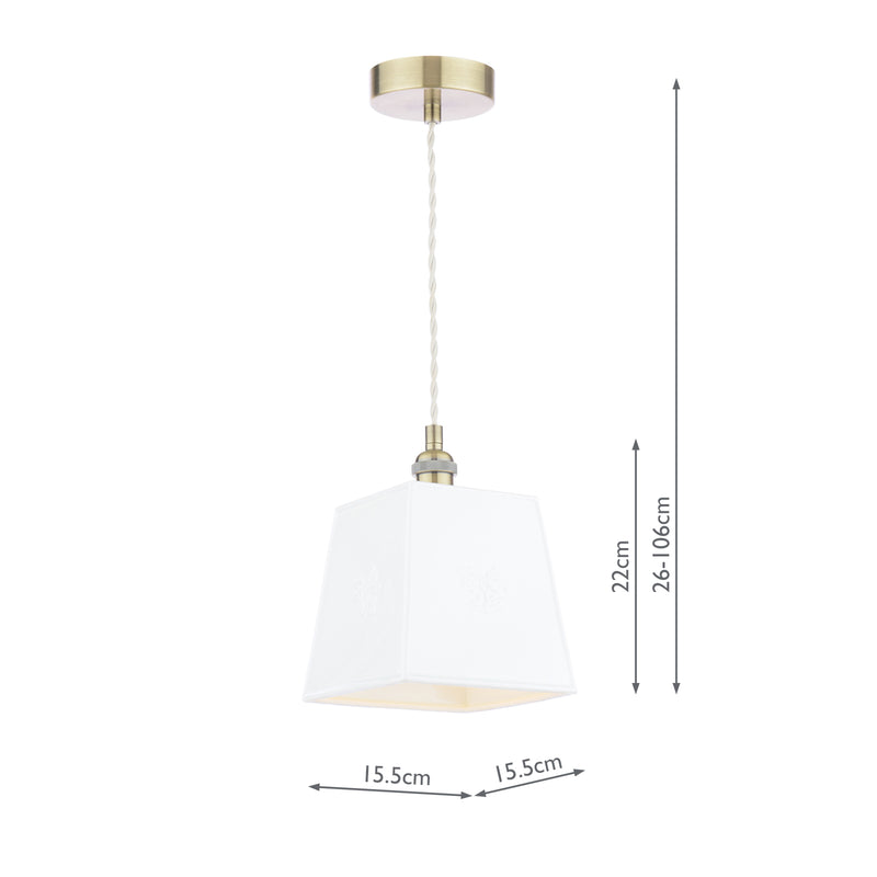 Laura Ashley Porcelain Pendant Cream and Antique Brass • LA3756731-Q
