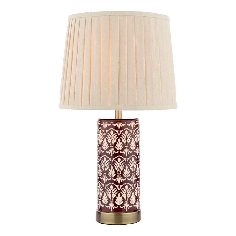 Laura Ashley Medlock Table Lamp Purple Ceramic and Antique Brass With Shade • LA3756732-Q