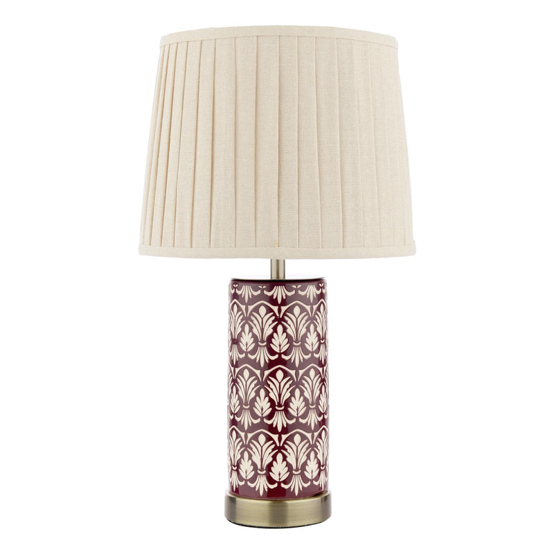 Laura Ashley Medlock Table Lamp Purple Ceramic and Antique Brass With Shade • LA3756732-Q
