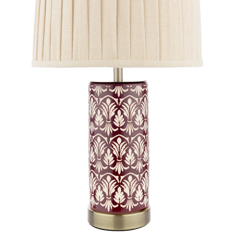 Laura Ashley Medlock Table Lamp Purple Ceramic and Antique Brass With Shade • LA3756732-Q
