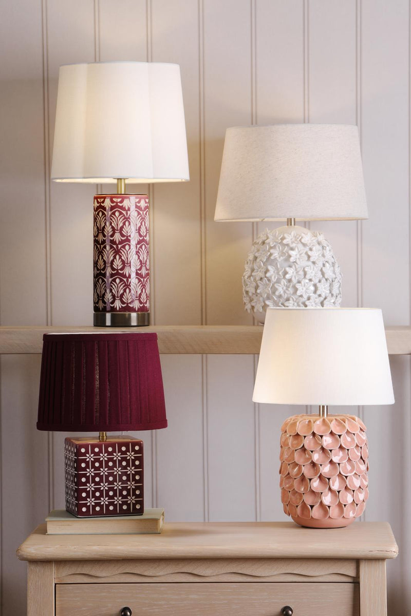 Laura Ashley Medlock Table Lamp Purple Ceramic and Antique Brass With Shade • LA3756732-Q