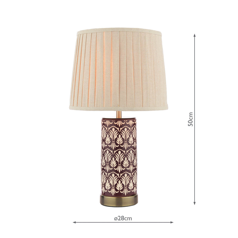 Laura Ashley Medlock Table Lamp Purple Ceramic and Antique Brass With Shade • LA3756732-Q