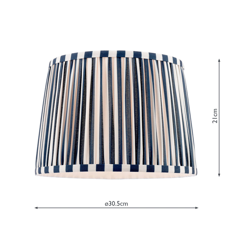 Laura Ashley Denwick Blue Cotton Tapered Drum Shade 30cm/12 inch • LA3756736-Q