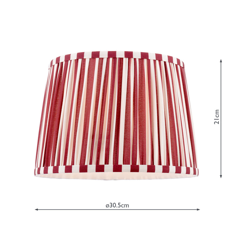 Laura Ashley Denwick Red Cotton Tapered Drum Shade 30cm/12 inch • LA3756737-Q
