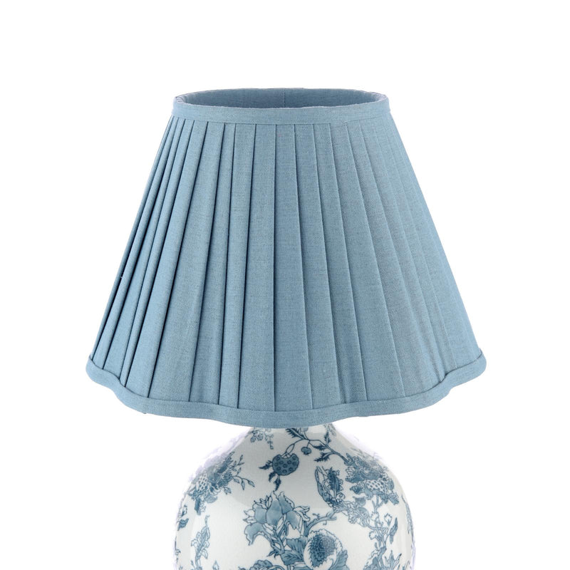 Laura Ashley Maltby Table Lamp Blue Ceramic and Antique Brass With Shade • LA3756738-Q