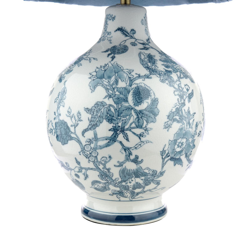 Laura Ashley Maltby Table Lamp Blue Ceramic and Antique Brass With Shade • LA3756738-Q