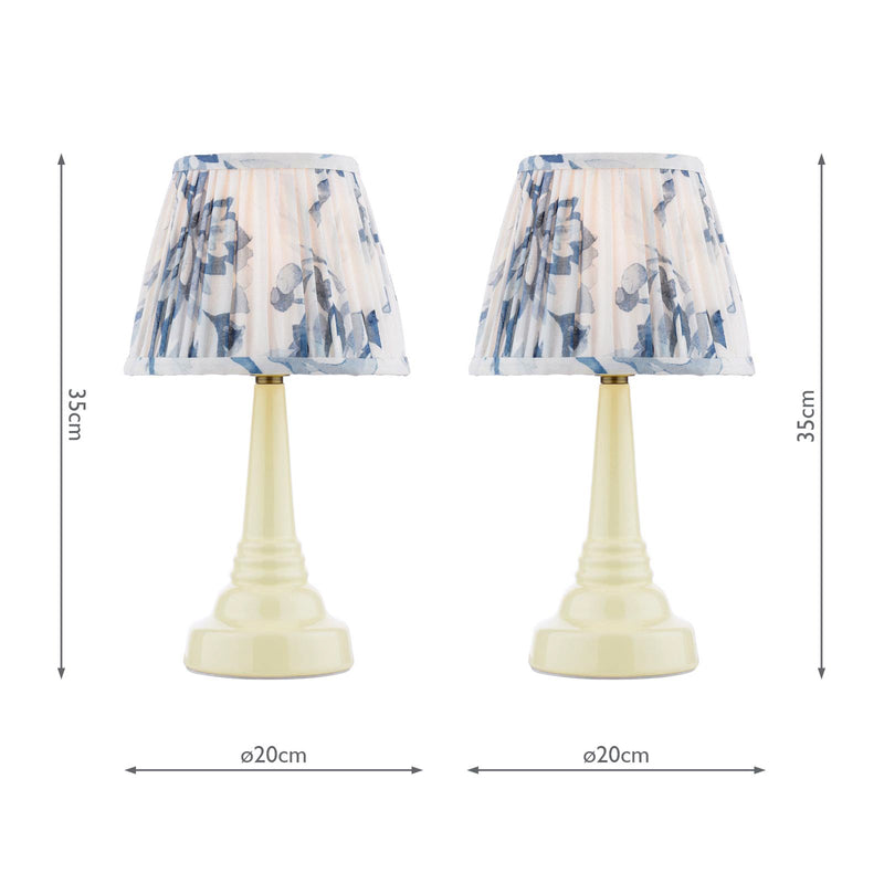 Laura Ashley Adwick Twin Pack Table Lamp Cream Ceramic With Shade • LA3756739-Q