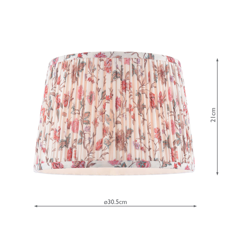 Laura Ashley Lingmell Trail Cream Cotton Tapered Drum Shade 30cm/12 inch • LA3756740-Q