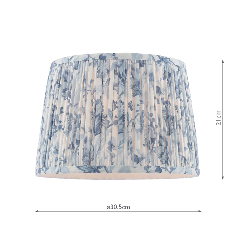 Laura Ashley Adwick Trail Blue Cotton Tapered Drum Shade 30cm/12 inch • LA3756741-Q