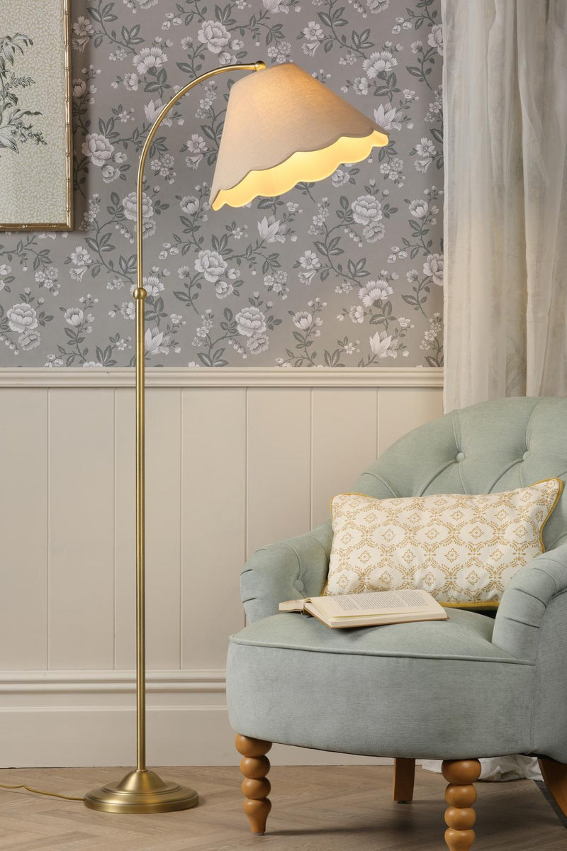 Laura Ashley Cordwell Floor Lamp Matt Antique Brass With Shade • LA3756743-Q