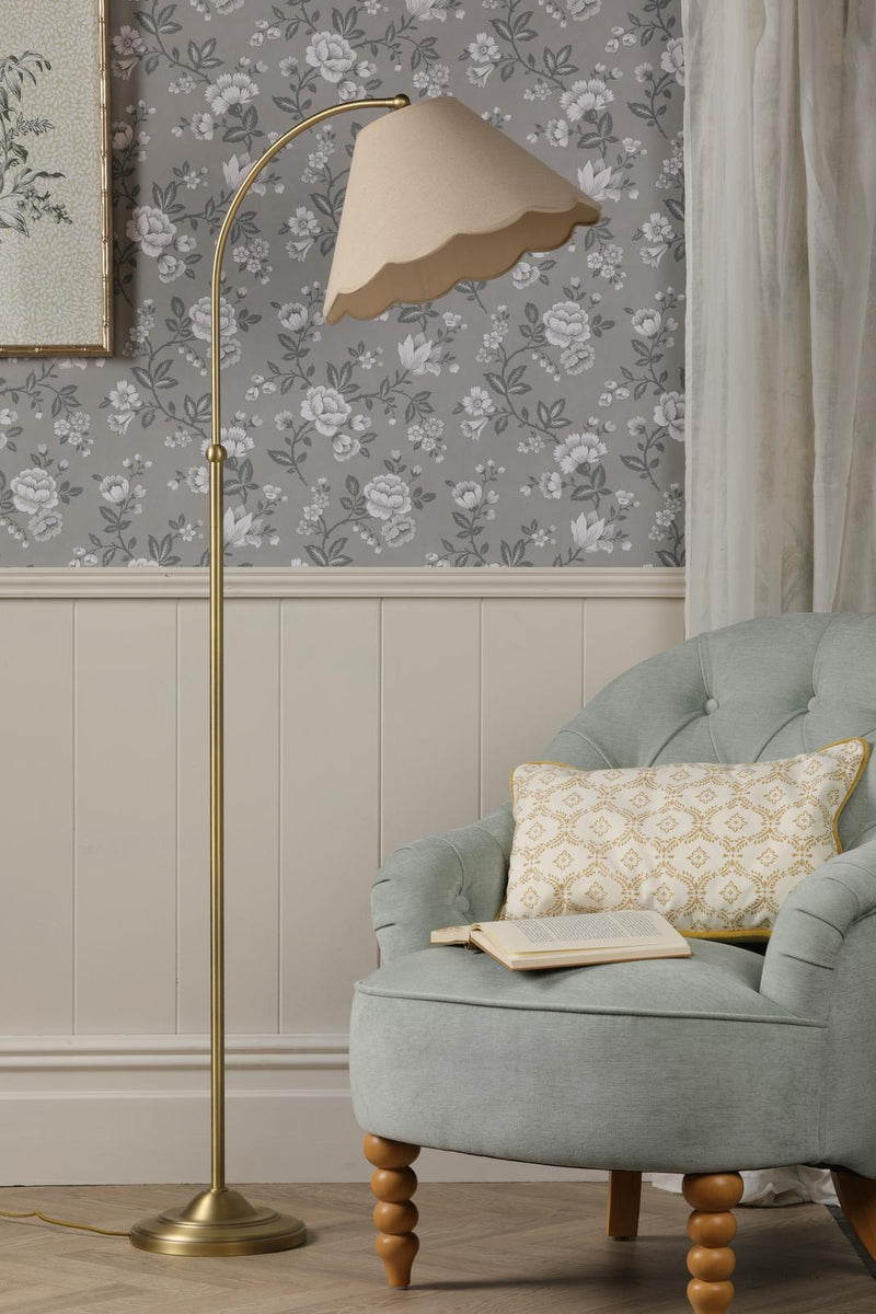 Laura Ashley Cordwell Floor Lamp Matt Antique Brass With Shade • LA3756743-Q