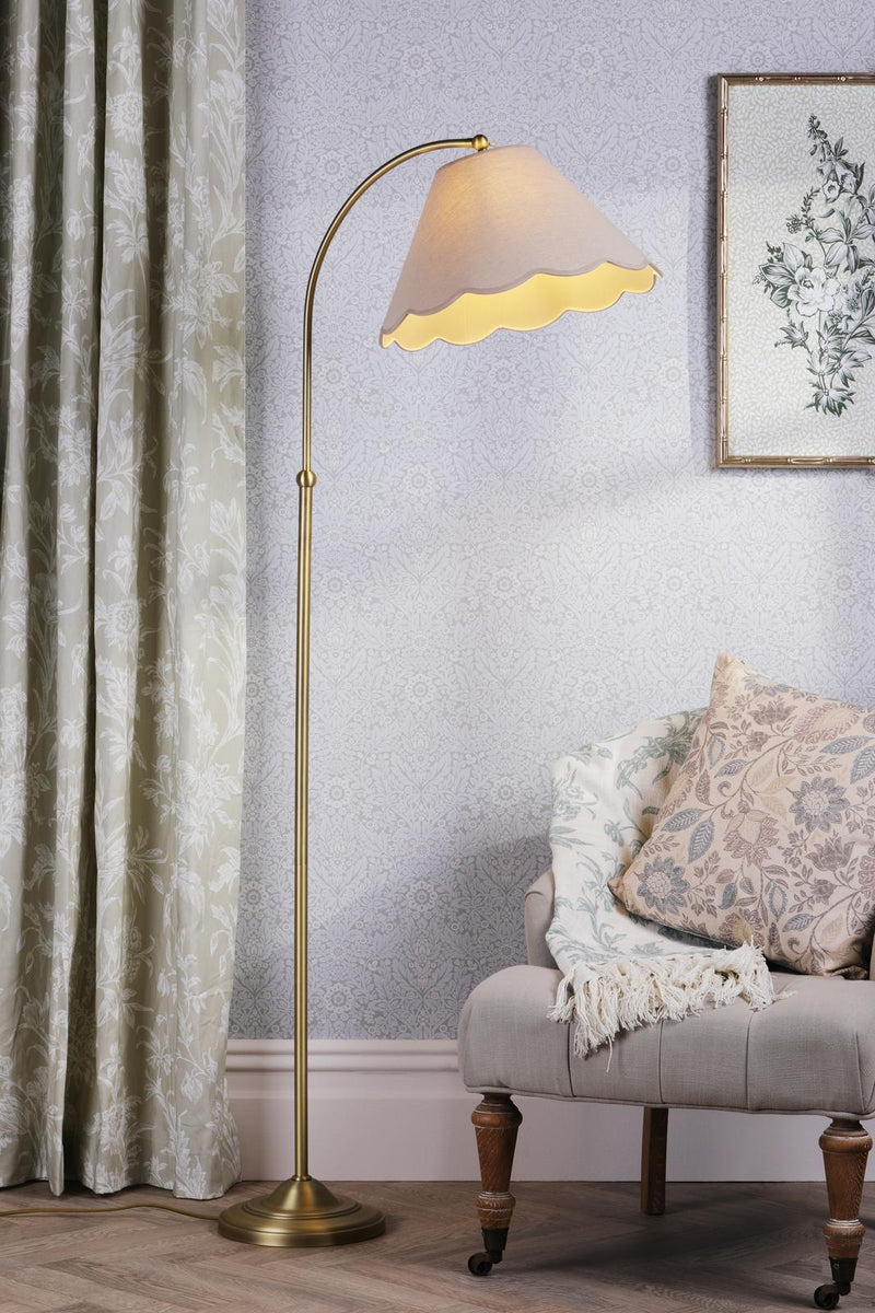Laura Ashley Cordwell Floor Lamp Matt Antique Brass With Shade • LA3756743-Q