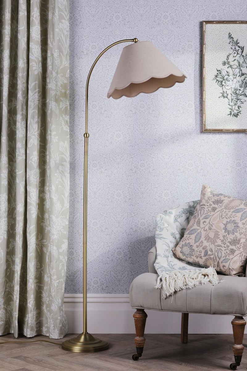 Laura Ashley Cordwell Floor Lamp Matt Antique Brass With Shade • LA3756743-Q