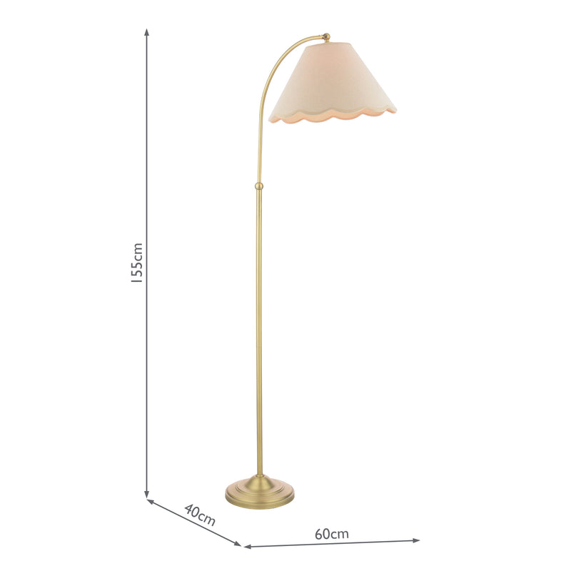 Laura Ashley Cordwell Floor Lamp Matt Antique Brass With Shade • LA3756743-Q