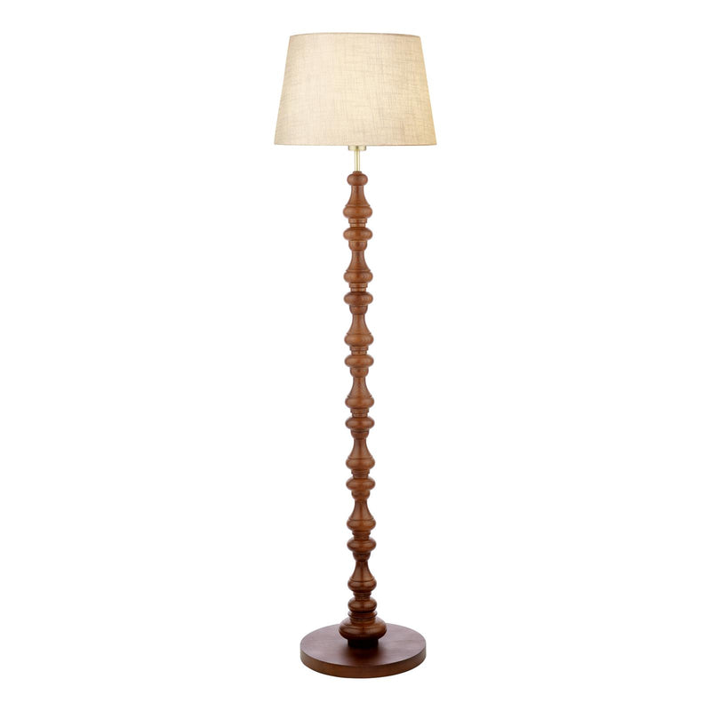 Laura Ashley Millbrook Floor Lamp Dark Wood and Industrial Brass Base Only • LA3756744-Q