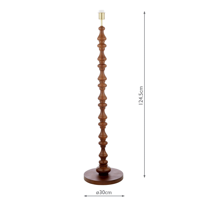 Laura Ashley Millbrook Floor Lamp Dark Wood and Industrial Brass Base Only • LA3756744-Q