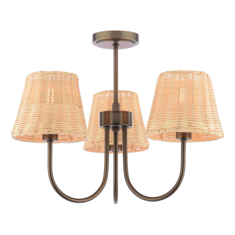 Laura Ashley Hasfield 3 Light Semi-Flush Satin Bronze With Shade • LA3756746-Q