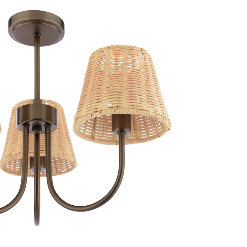 Laura Ashley Hasfield 3 Light Semi-Flush Satin Bronze With Shade • LA3756746-Q