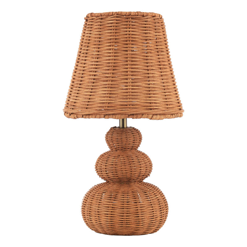 Laura Ashley Hasfield Rechargeable Table Lamp Natural Rattan With Shade LED • LA3756748-Q