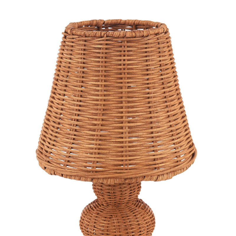 Laura Ashley Hasfield Rechargeable Table Lamp Natural Rattan With Shade LED • LA3756748-Q