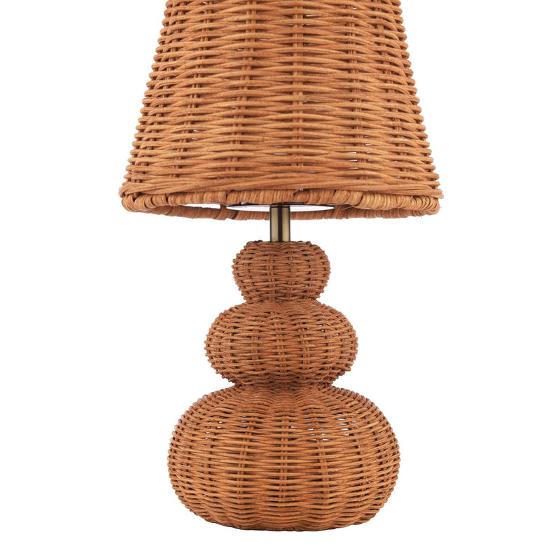 Laura Ashley Hasfield Rechargeable Table Lamp Natural Rattan With Shade LED • LA3756748-Q