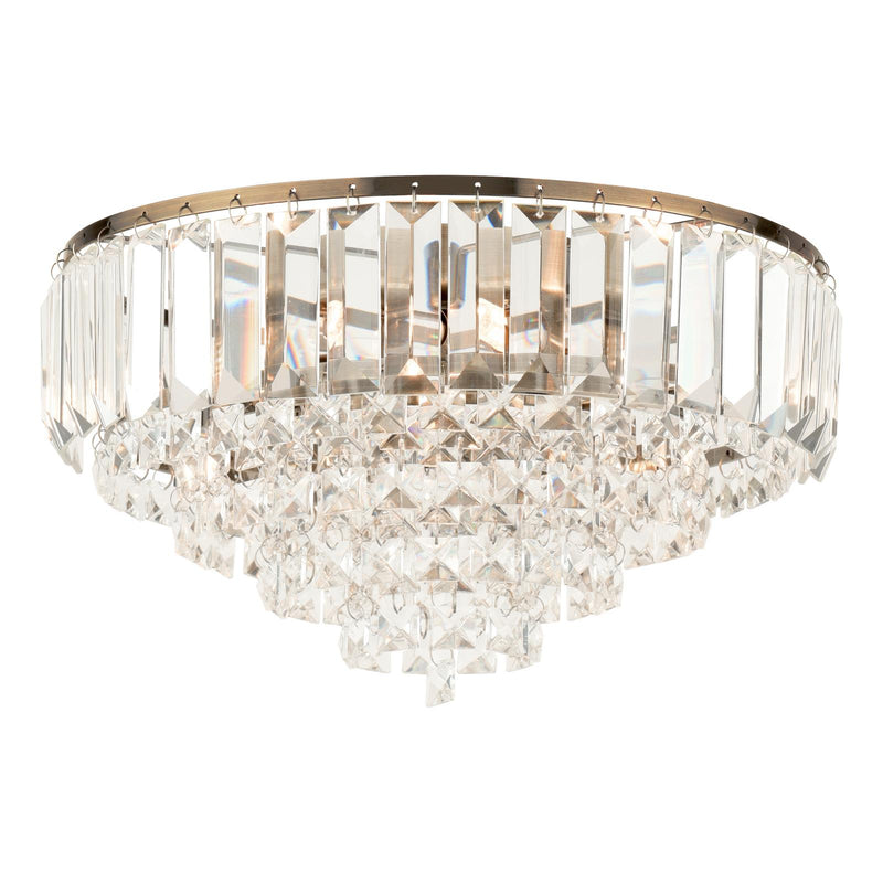 Laura Ashley Vienna 3 Light Flush Crystal and Antique Brass • LA3756756-Q