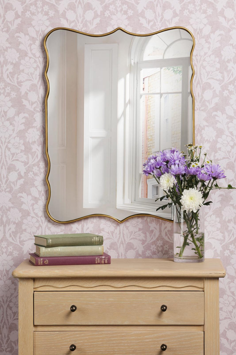 Laura Ashley Medora Mirror Matt Gold 64.5 X 49.5cm • LA3756772-Q