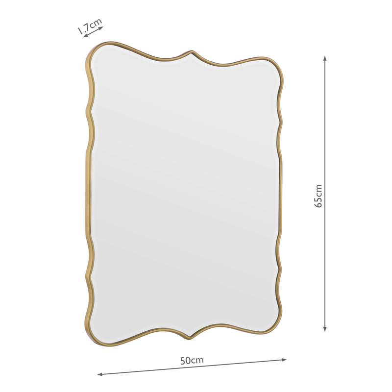 Laura Ashley Medora Mirror Matt Gold 64.5 X 49.5cm • LA3756772-Q