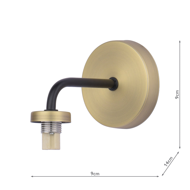 Dar Lighting Lainey Wall Light Matt Black and Antique Brass Bracket Only • LAI0754-F