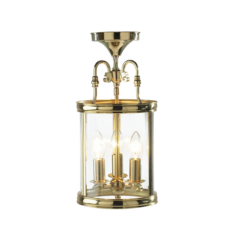 Dar Lighting Lambeth 3 Light Lantern Dual Mount Polished Brass • LAM0340
