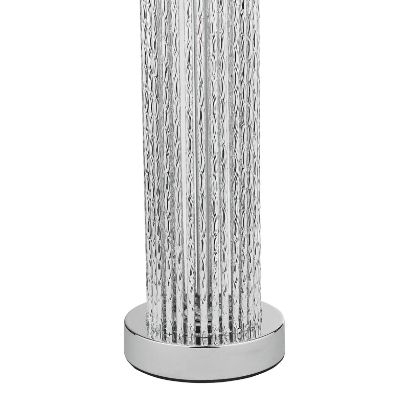 Dar Lighting Lazio Table Lamp Polished Chrome Silver Rod With Faux Silk Shade • LAZ4239