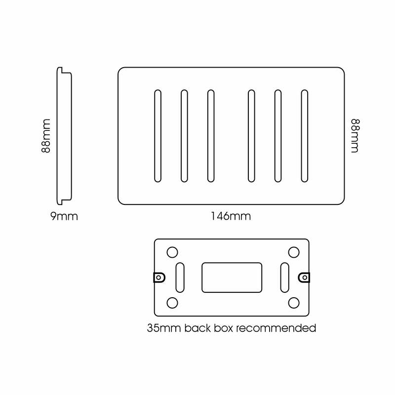 Trendi, Artistic Modern 6 Gang 2 Way 10 Amp Rocker Twin Plate Carbon Fibre Finish, BRITISH MADE, (35mm Back Box Required), 5yrs Warranty • ART-SS66CF