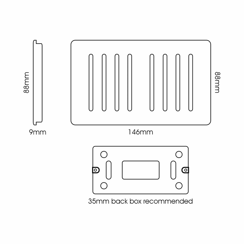 Trendi, Artistic Modern 8 Gang 2 Way 10 Amp Rocker Twin Plate Carbon Fibre Finish, BRITISH MADE, (35mm Back Box Required), 5yrs Warranty • ART-SS88CF