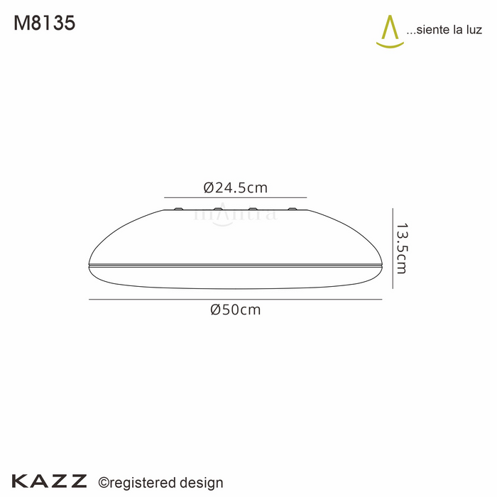 Mantra Kazz Ceiling 50cm Round, 6 Light Black • M8135