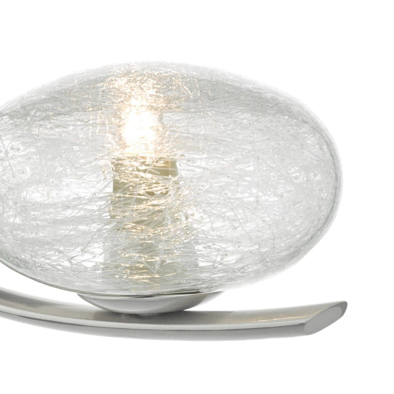 Dar Lighting Leighton Wall Light Satin Chrome & Sugar Cane Glass • LEI0746